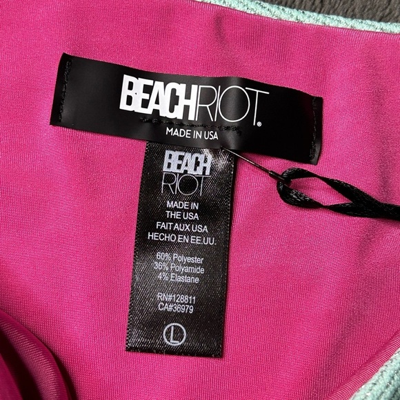 NWT Beach Riot Size L Joyce Blossom Colorblock Pink & Mint One Piece Swi… - Picture 7 of 8